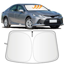 Windshield Sun Shade for Toyota Camry 2018-2023 2024 LE XLE Hybrid SE XSE Sedan, Car Front Window Covers Sun Visor Protector, Foldable Blocks UV Rays Sunshade for Toyota Camry Accessories