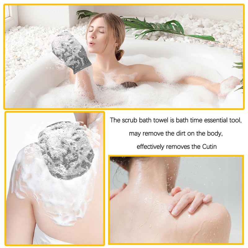 2PCS Scrub Gloves, 2PCS Facial Cleansing Gloves, Clean Body and