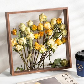 marysgift 3D Shadow Box 8x8 Picture Frame Wooden Deep Box Display Photo Frames for Crafts, Anniversary, Wedding, Graduation - Brown, (8" x 8")20.3 x 20.3cm