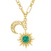 JIYVY32 Emerald Necklace May Birthstone Sun Moon Necklace for Women