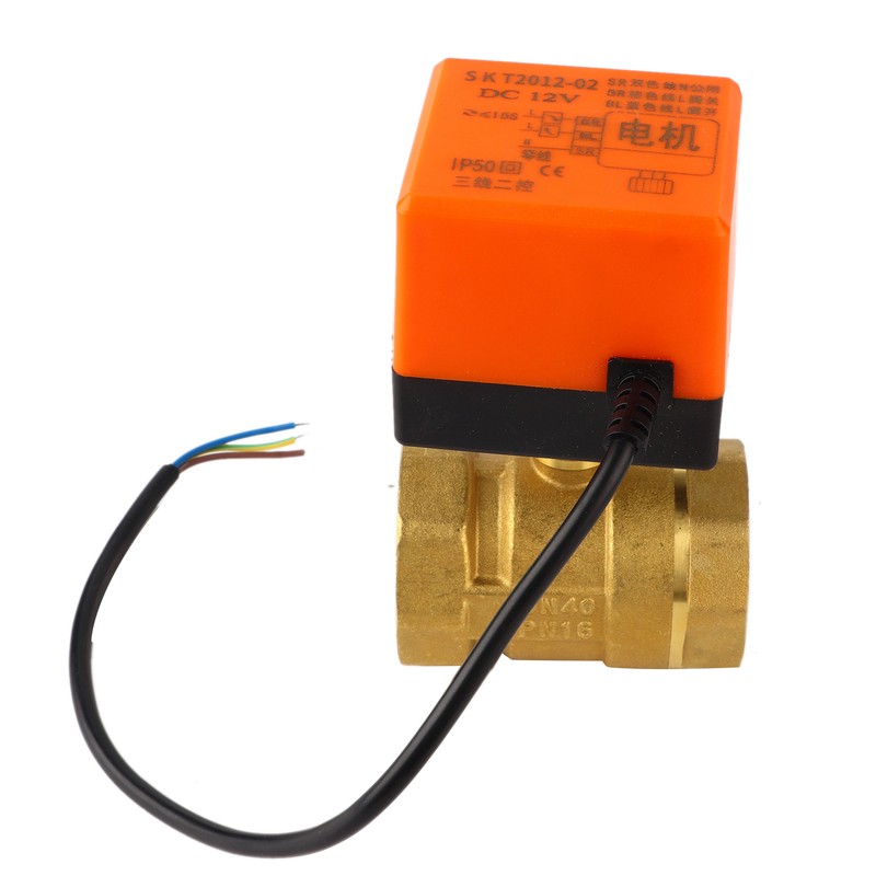 1pcs DC 12V G1-1/2" DN40 2 Way Brass Motorized Actuator