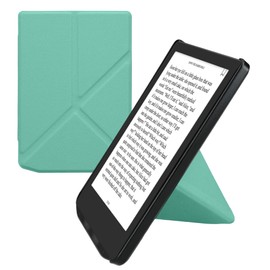 kwmobile Origami Case Compatible with Pocketbook Verse/Verse Pro/Verse Color/Vivlio Light/Light HD Case - Slim PU Leather Cover with Stand - Mint