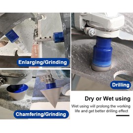 SHDIATOOL Diamond Drill Core Bits Kit Hole Saw Sets Diamond Drill Mould Guide for Drilling Porcelain Tile Marble Ceramic Granite with Hollow EVA Guide Jig 10pcs(6/8/10/35/50/65/10/25mm/2inch/HEX))