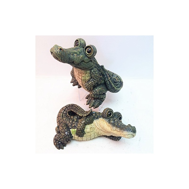 Toad Hollow Medium Whimsical Gator 2-Piece Home & Garden Alligator