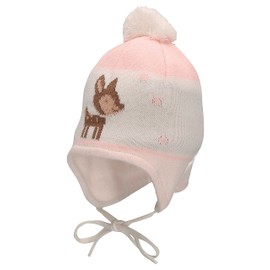 Sterntaler Girls' GOTS Bobble Hat Deer Hat, ecru