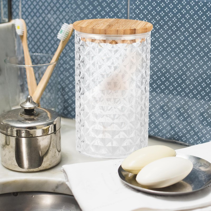 1200ML/42OZ Acrylic Bath Salt Jar with Wooden Scoop Bath Salt