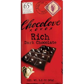 Chocolove Chocolate Bar, 65% Rich Dark, 3.2 Ounce (Pack of 12)
