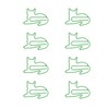 100 Pcs Green Cute Paper Clips Cat Shaped Fun Bookmark