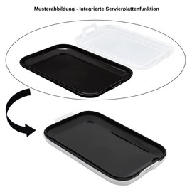 Set of 4 Food Containers with Integrated Serving Plate, Food Storage Container, Food Container, Cold Cutting Box, Stackable, BPA-Free, Kitchen Supplies, Plastic Apricot