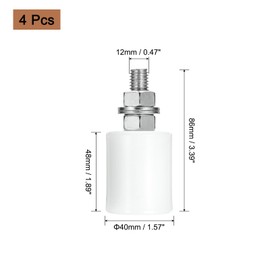 sourcing map 4Pcs 1.57" x 1.89" (WxH) Slide Gate Guide Rollers, Nylon Bearing Guide Roller, Sliding Gate Support Wheel Gate Rollers for Pulley, Electric Door, White