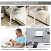 Over the Bed Table with Hidden Wheels,Height Adjustable Bedside Table