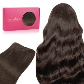 WENNALIFE Real Hair Weft Extensions, 45 cm, 90 g, Light Dark Brown Wefts, Real Hair for Sewing, Real Hair Extensions, Wefts, Real Hair Wefts, Real Hair, Sew-In Hair Extensions