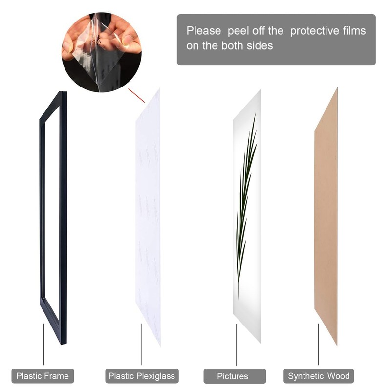 NAOKBOEE 4x9 Picture Frame in Black, Photo Frames with Plexiglass,