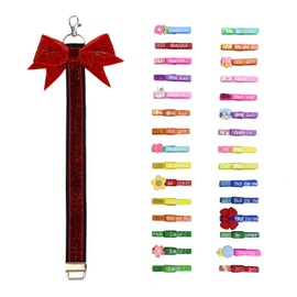 30 Pcs Spirit Clips Cheer Pins with 1 Pc Cheer Pin Me Ribbon Cheerleader Gifts Clothes Pins for Backpacks Team Classroom Cheer Gifts