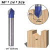 Mesee 4 Pieces 90 Degree V Groove Router Bit Set,
