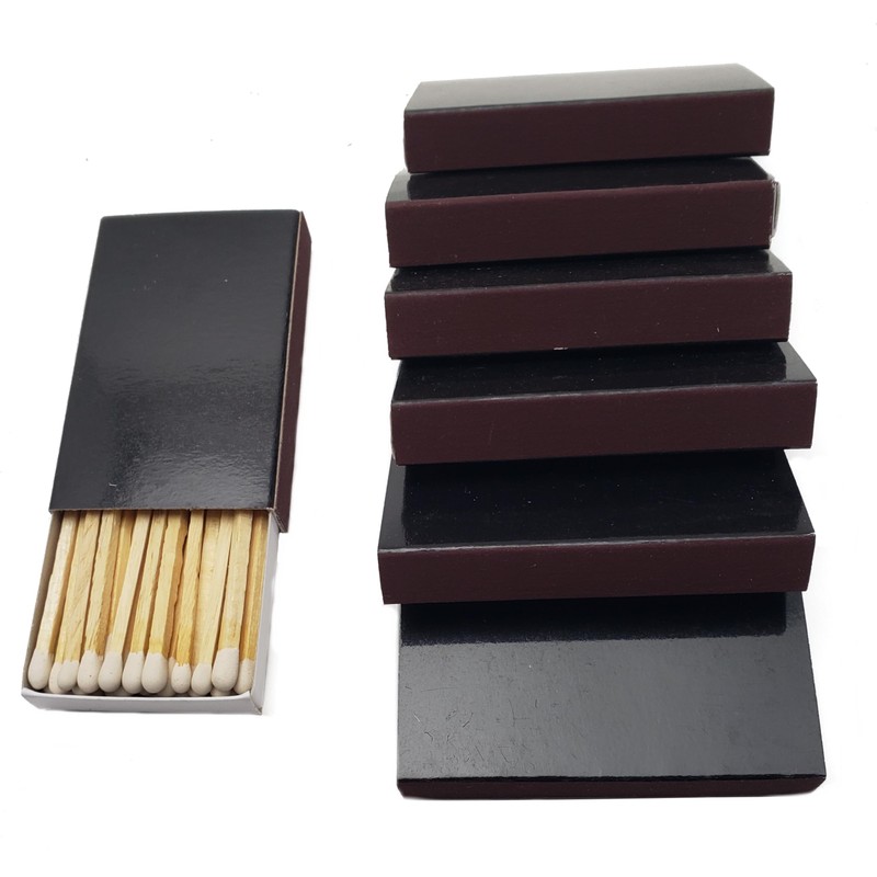 250 Plain Black Cover Wooden Matches Box Matches (5 Boxes