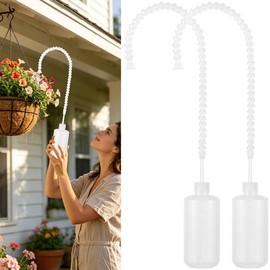2 Pack Squeeze Bottle for Hanging Plants with Adjustable Angle, 19.6" Long Nozzle Watering Container for Outdoor Indoor Hanging Baskets