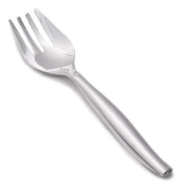 Plastic Serving Forks - 9.75" | Silver | Pack of 5