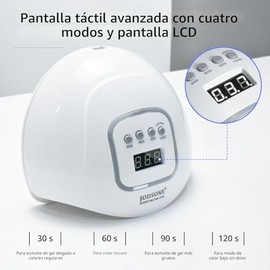 JODSONE Lámpara de uñas LED U V, secador de uñas para esmalte de gel, luz LED con sensor automático y 4 temporizadores
