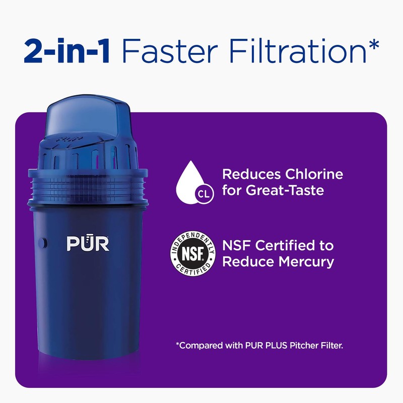 PUR Water Pitcher & Dispenser Replacement Filter 4-Pack, Genuine PUR
