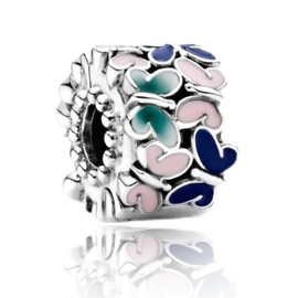 Rimgoris 925 Sterling Silver Charms for Women Bracelets Necklace Firefly Glow-At-Night Dangle Rabbit Pink Heart Stone Mother's Day Basket Full Easter Eggs Dragonfly Bird Butterfly Firefly Paw & Bone,