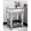 Artloge Square Mirrored End Table: 2-Tier Tall Sofa Side Table