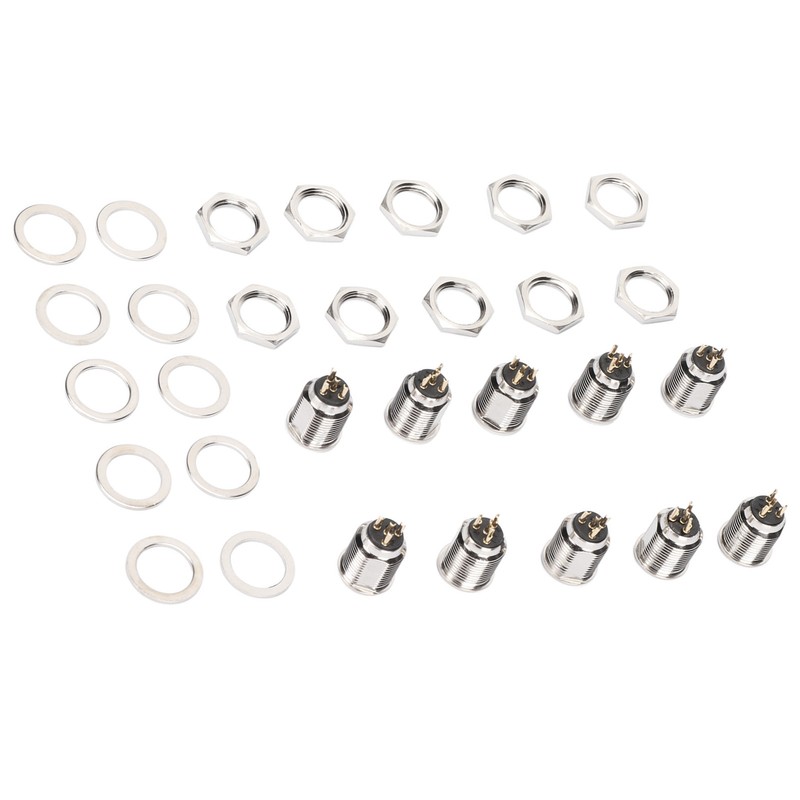 10Pcs XLR Male Socket 4 Pin Metal Panel Mount Male