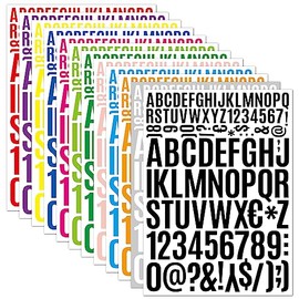 1224 Letter Stickers 12 Sheets Alphabet Stickers 0.8-1.6 InchVinyl Self-Adhesive Number Alphabet Vinyl Stickers, Mailbox Numbers Labels DIY Crafts Art Making, Decals for Sign,Notebook,Classroom Decor