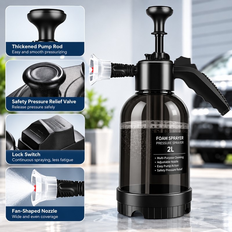 2L Hand Pressure Foam Sprayer for Car Washing – Fan