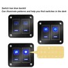 2 Gang Rocker Switch Panel Waterproof ON OFF Blue Backlit