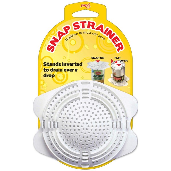 Jokari 06037 Snap-on Can Strainer - White One Size – Saves Time, Reduces Mess, Fits Most Can Sizes