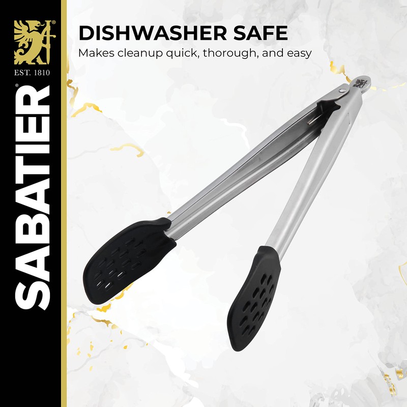 Sabatier Stainless Steel Nylon Tongs, 11-Inch