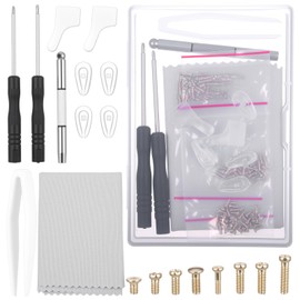 FNANJWQ Eye Glasses Repair Kit with Screws, Gold Eye Glass Repair Kit Precision Glasses Screwdriver Set Nose Pads Eyeglass Ear Grips Sunglasses Presbyopes Tweezers for Watch Clock