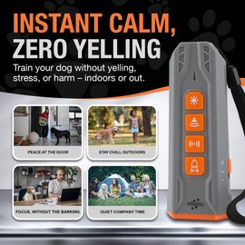 PupDepo Anti Barking Device for Dogs with Training Clicker Ultrasonic Dog Bark Deterrent Device with 23ft Long Range 4 Modes Rechargeable Dog Bark Control for Small to Large Dogs Indoor & Outdoor Use