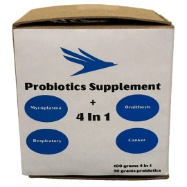 Unbranded 4 in 1 (Canker, Respiratory, Ornithosis, Mycoplasma) + Probiotics for Birds - 4 in 1 400 grams