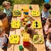 LADVCORP 60Pcs Building Block Party Plates 7" Disposable Square Plates
