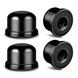 4-Pieces Set of Plated Steel Lamp Finial Knobs - 1/2 Inch Tall Lamp Finials Tapped 1/4-27 for Lamp Harp Tops - Premium Lamp Accessories（Black）