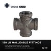 Everflow Supplies BMCR0014 Black Malleable Cross Fitting, 0.25 Inch