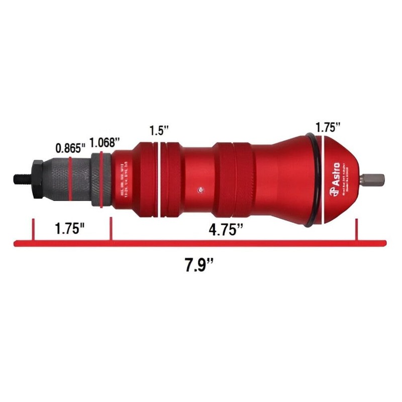 Astro Pneumatic Tool ADN38 XL Rivet Nut Drill Adapter Kit