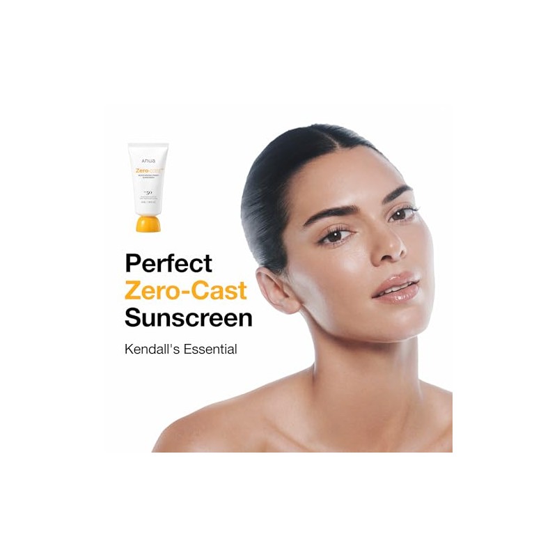 Anua, Protector solar hidratante Zero-Cast SPF 50, protector solar natural