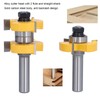 2Pcs Tongue Groove Router Bit T Shape 3 Teeth 2