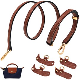 Gnoztik Leather Purse Strap Replacement for Women Crossbody Bag, Adjustable Bag Strap Accessories Set, Suit for Long champ Bag