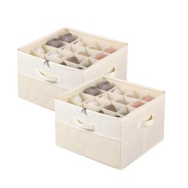 PDAENLKY 2 Pack Shoe Organizer for Closet,Fits up to 16-32 Pairs,Foldable Shoe Storage Organizer Bin with Adjustable Dividers and Clear Cover,Shoe Storage Containers for Wardrobe