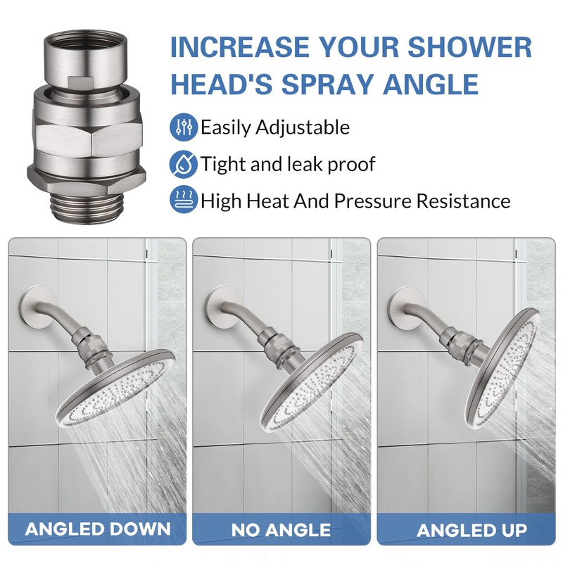Shower Head Swivel Ball Adapter, Shower Connector Ball Joint, Solid