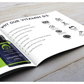 Vitamin D3 1000iu Tablets | 365 (1 Year Supply) Vegetarian Vitamin D Supplement Tiny Easy to Swallow Pills | VIT D as Cholecalciferol | Fresh Start Nutrition