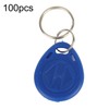 100 Pcs Blue Keychains RFID Proximity Card Key for Access