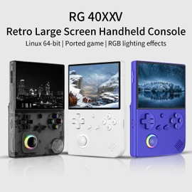 RG40XX V Retro Handheld Game Console, 4" IPS Screen Portable Video Game Console with RGB Colorful Joystick Lighting, Linux System Built in 64G Card & 5528 Games, Support WiFi Bluetooth (Black,64G)