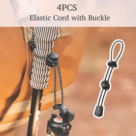Gurxi 4pcs Elastic Rope with Buckle Attachment Bungee Cord Fastening Buckles Bungee Cord with Lanyard Attachment Pole Fixing Buckle for Backpack Lanyards Clothing