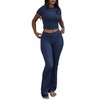 ZFLM Casual Workout Two Piece Outfits for Women Short Sleeve