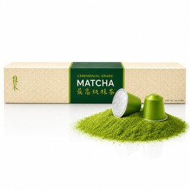 Organic Ceremonial Grade Matcha Pods for Nespresso Original Machines - 10 Count Unsweetened Organic Green Tea Matcha Capsules